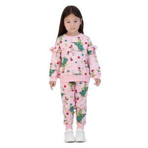 Grinch Toddler Unisex Printed Sweatshirt & Jogger set, 2T-5T - Pink - NWT